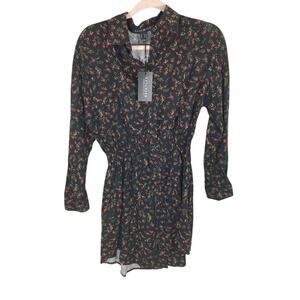 NWT Revamped Victorian Floral Print Button Down Dress Boho Whimsygoth Grunge